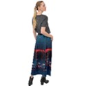 Fluid Swirl Spiral Twist Liquid Abstract Pattern Velour Split Maxi Skirt View2