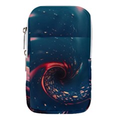 Fluid Swirl Spiral Twist Liquid Abstract Pattern Waist Pouch (small) by Ravend