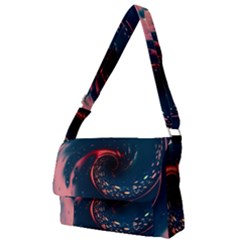 Fluid Swirl Spiral Twist Liquid Abstract Pattern Full Print Messenger Bag (l) by Ravend