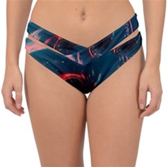 Fluid Swirl Spiral Twist Liquid Abstract Pattern Double Strap Halter Bikini Bottoms by Ravend