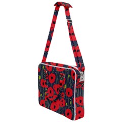 Background Poppies Flowers Seamless Ornamental Cross Body Office Bag by Ravend