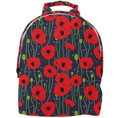 Background Poppies Flowers Seamless Ornamental Mini Full Print Backpack by Ravend