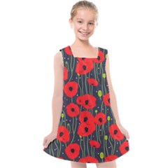 Background Poppies Flowers Seamless Ornamental Kids  Cross Back Dress by Ravend