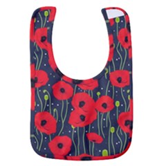 Background Poppies Flowers Seamless Ornamental Baby Bib by Ravend