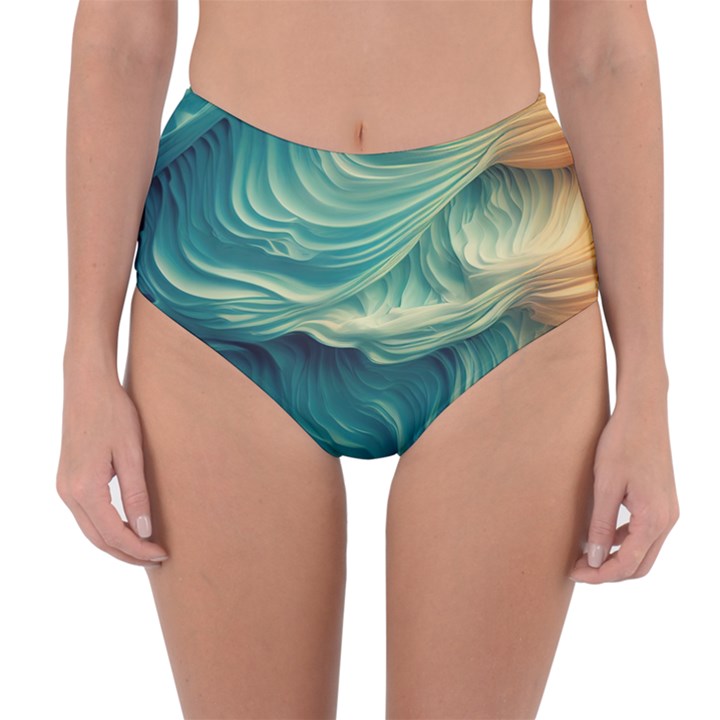 Art Pattern Artis Hands Illustration Reversible High-Waist Bikini Bottoms