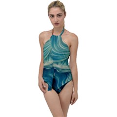 Art Pattern Artis Hands Illustration Go With The Flow One Piece Swimsuit by Ravend