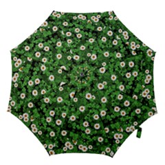 Daisies Clovers Lawn Digital Drawing Background Hook Handle Umbrellas (small) by Ravend