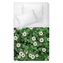 Daisies Clovers Lawn Digital Drawing Background Duvet Cover (single Size) by Ravend