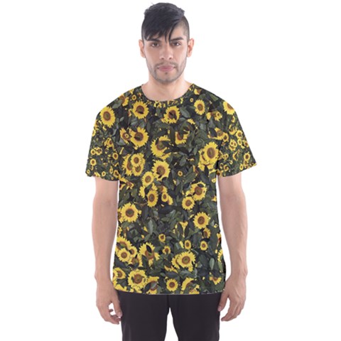 Sunflowers Yellow Flowers Flowers Digital Drawing Men s Sport Mesh T-shirt by Ravend