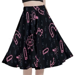 Background Graphic Wallpaper Decor Backdrop Design A-line Full Circle Midi Skirt With Pocket