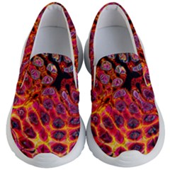 Fractal Black Texture Wallpaper Art Design Kids Lightweight Slip Ons by Ravend