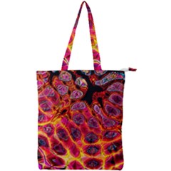 Fractal Black Texture Wallpaper Art Design Double Zip Up Tote Bag by Ravend