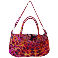 Fractal Black Texture Wallpaper Art Design Removable Strap Handbag by Ravend