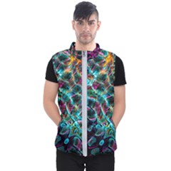 Fractal Abstract Waves Background Wallpaper Men s Puffer Vest