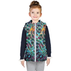 Fractal Abstract Waves Background Wallpaper Kids  Hooded Puffer Vest