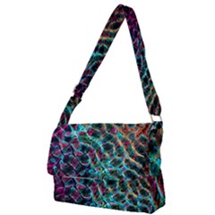 Fractal Abstract Waves Background Wallpaper Full Print Messenger Bag (s) by Ravend