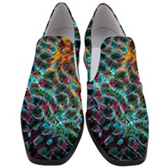 Fractal Abstract Waves Background Wallpaper Women Slip On Heel Loafers by Ravend