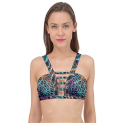 Fractal Abstract Waves Background Wallpaper Cage Up Bikini Top by Ravend