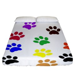 Pawprints-paw-prints-paw-animal Fitted Sheet (king Size) by Ravend