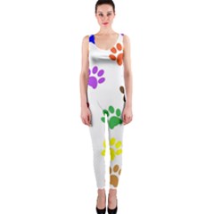 Pawprints-paw-prints-paw-animal One Piece Catsuit by Ravend