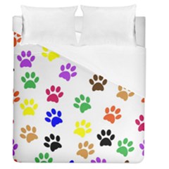 Pawprints-paw-prints-paw-animal Duvet Cover (queen Size) by Ravend