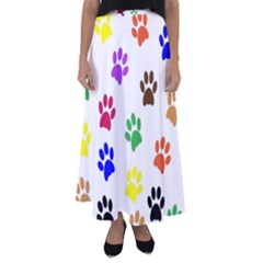 Pawprints-paw-prints-paw-animal Flared Maxi Skirt by Ravend