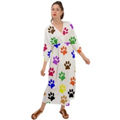 Pawprints-paw-prints-paw-animal Grecian Style  Maxi Dress by Ravend