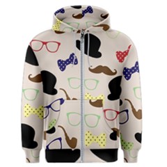 Moustache-hat-bowler-bowler-hat Men s Zipper Hoodie