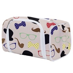 Moustache-hat-bowler-bowler-hat Toiletries Pouch by Ravend