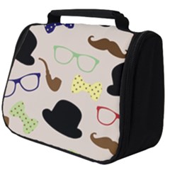 Moustache-hat-bowler-bowler-hat Full Print Travel Pouch (big) by Ravend