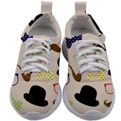 Moustache-hat-bowler-bowler-hat Kids Athletic Shoes by Ravend