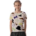 Moustache-hat-bowler-bowler-hat Kids  Frill Chiffon Blouse View1