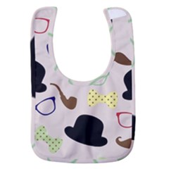 Moustache-hat-bowler-bowler-hat Baby Bib by Ravend