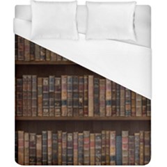 Old Bookshelf Orderly Antique Books Duvet Cover (california King Size) by Ravend