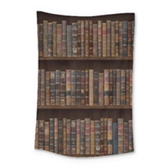 Old Bookshelf Orderly Antique Books Small Tapestry by Ravend