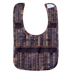 Old Bookshelf Orderly Antique Books Baby Bib by Ravend