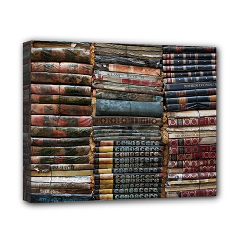 Pile Of Books Photo Of Assorted Book Lot Backyard Antique Store Canvas 10  X 8  (stretched)