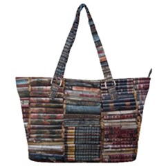 Pile Of Books Photo Of Assorted Book Lot Backyard Antique Store Full Print Shoulder Bag by Ravend