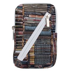 Pile Of Books Photo Of Assorted Book Lot Backyard Antique Store Belt Pouch Bag (large) by Ravend