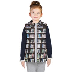 Book Collection In Brown Wooden Bookcases Books Bookshelf Library Kids  Hooded Puffer Vest