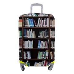 Book Collection In Brown Wooden Bookcases Books Bookshelf Library Luggage Cover (small) by Ravend