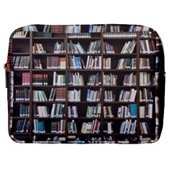 Book Collection In Brown Wooden Bookcases Books Bookshelf Library Make Up Pouch (large) by Ravend