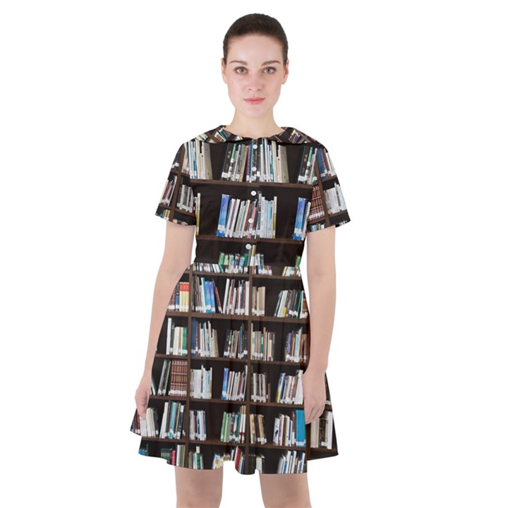 Book Collection In Brown Wooden Bookcases Books Bookshelf Library Sailor Dress