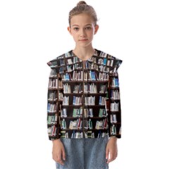 Book Collection In Brown Wooden Bookcases Books Bookshelf Library Kids  Peter Pan Collar Blouse by Ravend