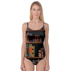 Assorted Title Of Books Piled In The Shelves Assorted Book Lot Inside The Wooden Shelf Camisole Leotard  by Ravend