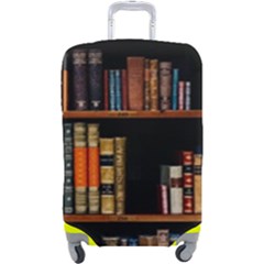 Assorted Title Of Books Piled In The Shelves Assorted Book Lot Inside The Wooden Shelf Luggage Cover (large) by Ravend