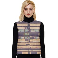 Books Antique Worn Spent Romance Antique Dealer Women s Button Up Puffer Vest