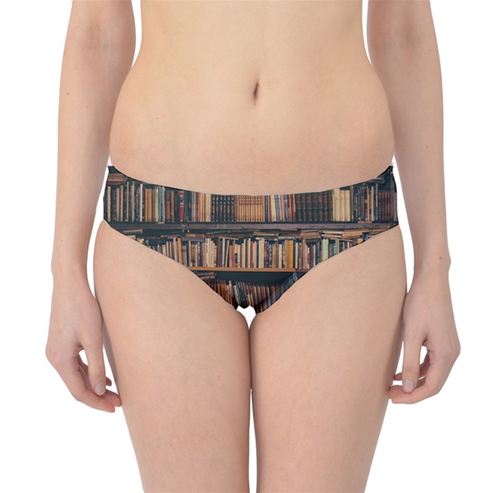 Books On Bookshelf Assorted Color Book Lot In Bookcase Library Hipster Bikini Bottoms