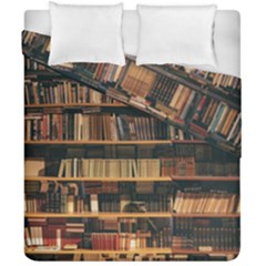 Books On Bookshelf Assorted Color Book Lot In Bookcase Library Duvet Cover Double Side (california King Size) by Ravend