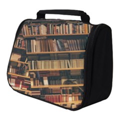 Books On Bookshelf Assorted Color Book Lot In Bookcase Library Full Print Travel Pouch (small) by Ravend